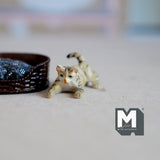 Miniature Playing Tabby Cat 1:12 Scale Animal (cast resin) - C034