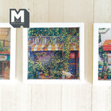 Miniature Store Fronts Storefronts Wall Art Wood Framed Square Portrait Set of 3 - F055