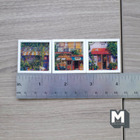 Miniature Store Fronts Storefronts Wall Art Wood Framed Square Portrait Set of 3 - F055