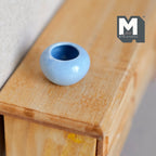 1:12 Scale Miniature Ceramic Round Planter Pot, 3/4 inch dia., DIY Dollhouse Supply (light blue)