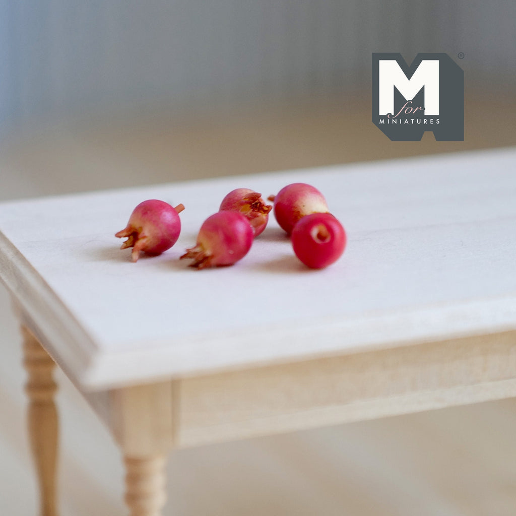 1:12 Scale Miniature Fruit 5 x Pomegranate - D059