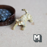 Miniature Playing Tabby Cat 1:12 Scale Animal (cast resin) - C034