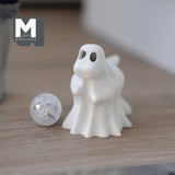 Dollhouse Miniature Draped Ghost Dinosaur White mirco LED light
