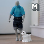 Dinosaure fantôme drapé miniature à l'échelle 1:12 avec micro lumières LED, 3,8 cm de haut, fourniture pour maison de poupée à faire soi-même (blanc)