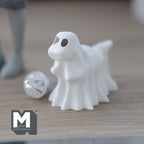 Dinosaure fantôme drapé miniature à l'échelle 1:12 avec micro lumières LED, 3,8 cm de haut, fourniture pour maison de poupée à faire soi-même (blanc)