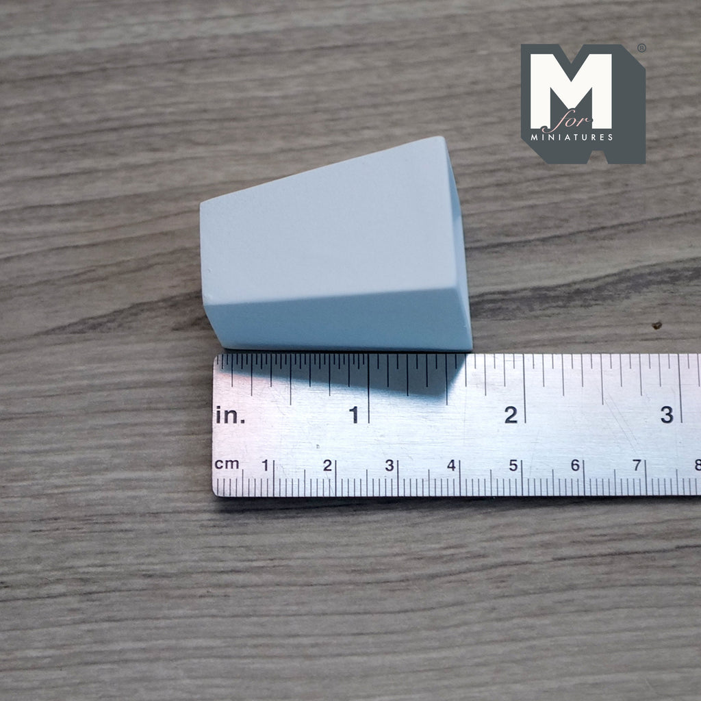 1:12 Scale Miniature Tall Square Floor Vase, Tapered Sides, 1-5/8 inch tall, DIY Dollhouse Supply (cast resin) (white)