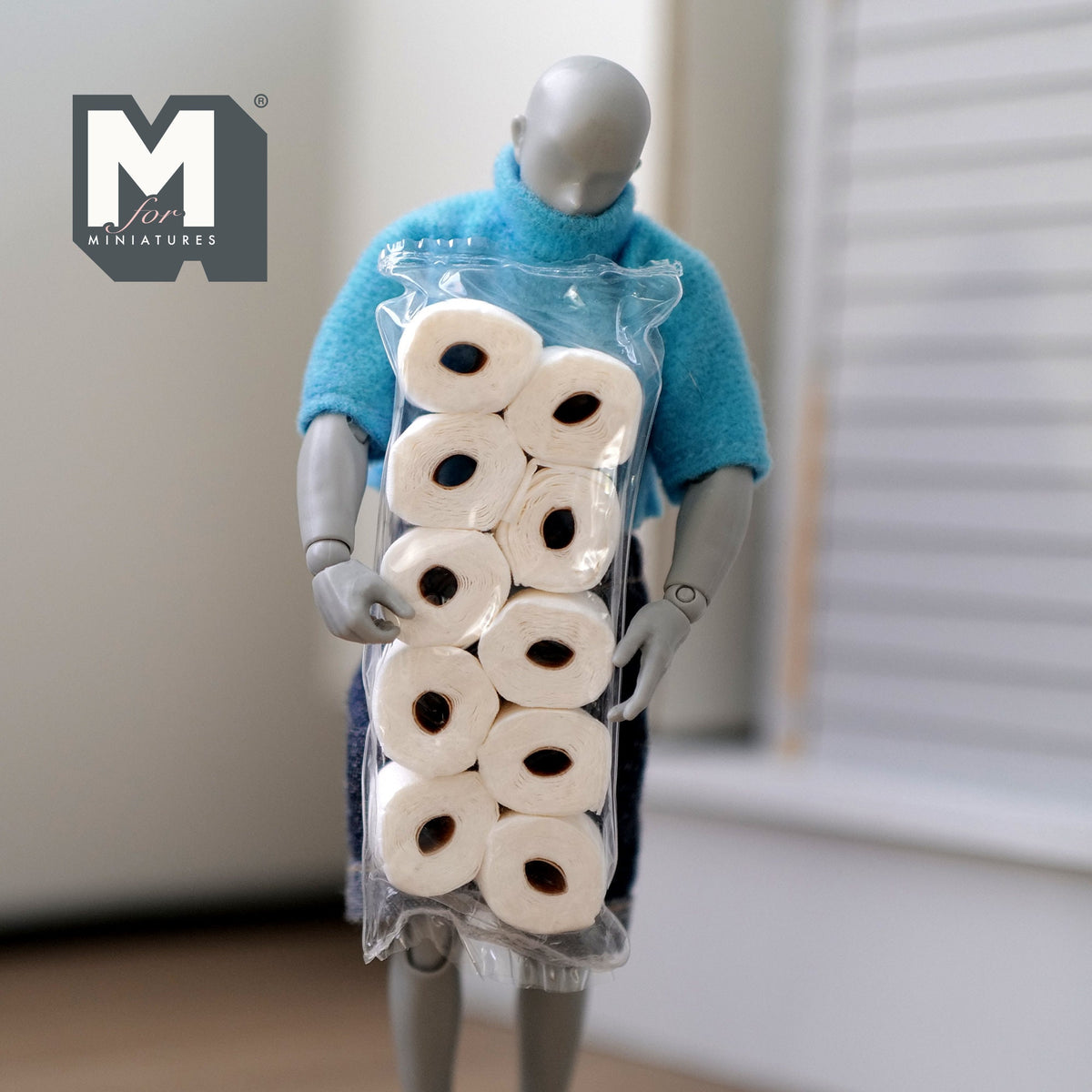 1:12 Scale Miniature Toilet Paper Rolls, Set of 10, 9/16 inch dia., DIY Dollhouse Supply