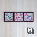 1:12 Scale Miniature Wood Framed Pit Fruit Wall Art, Set of 3, 1-5/16 inch square, DIY Dollhouse Supply