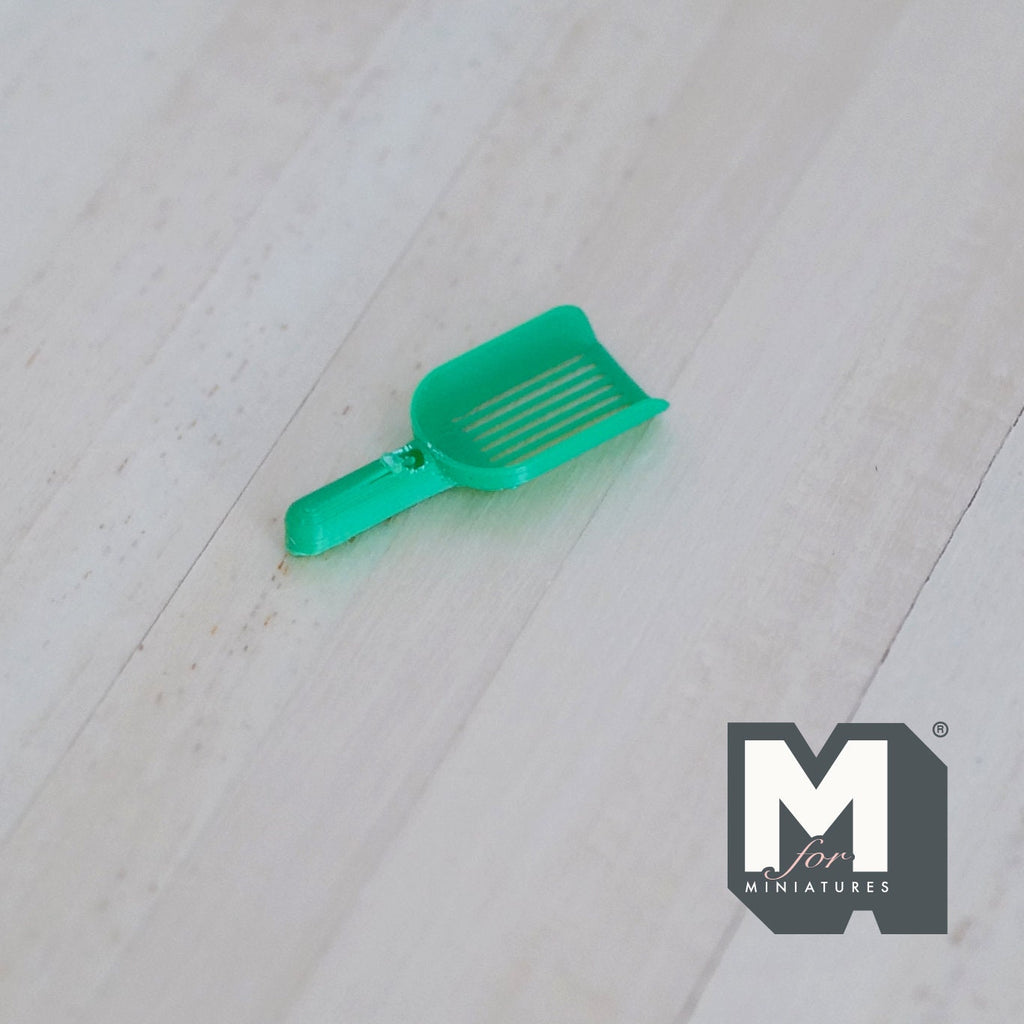 1:12 Scale Miniature Cat Litter Scoop, 13/16 inch long, DIY Dollhouse Supply (green)