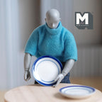 Dollhouse Tableware Miniature Ceramic Plate Large Size Set of 2 , 1-1/4 inch dia. - A083