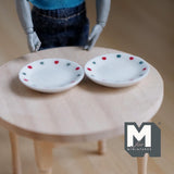 Dollhouse Tableware Miniature Ceramic Plate Large Size Set of 2 , 1-1/4 inch dia. - A083