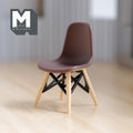 1:12 Scale Miniature Dining Chair, Molded Shell Seat with Wood Legs, 2-11/16 inch tall, DIY Dollhouse Supply (brown)