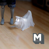 Miniature Draped Ghost Dog 1:12 Scale Dollhouse Halloween Creepy Dog Spooky Dog Phantom Dog 1-3/8 inch tall (plastic) -