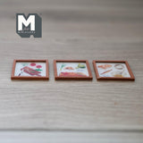 Miniature Vegetables Wall Art Wood Framed Square Portrait Set of 3 - F047