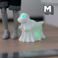 1:12 Scale Miniature Draped Ghost Dinosaur with Micro LED Lights, 1-1/2 inch tall, DIY Dollhouse Supply (white)