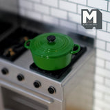 Dollhouse Supplies Metal Cooking Pot  dolls house 1 12 miniature Metal Cooking Pot(Green) - A048