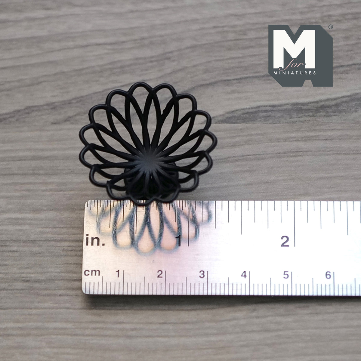 1:12 Scale Miniature Large Wire Fruit Basket, Pedestal Foot, 1-5/16 inch dia., DIY Dollhouse Supply (metal) (black)