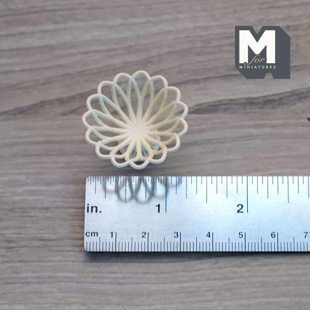 1:12 Scale Miniature Wire Fruit Basket, Large, 11/16 inch tall, DIY Dollhouse Supply (metal) (cream)
