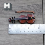 Violon miniature en bois à l'échelle 1:12 avec archet, 6,5 cm de long, accessoire pour maison de poupée DIY