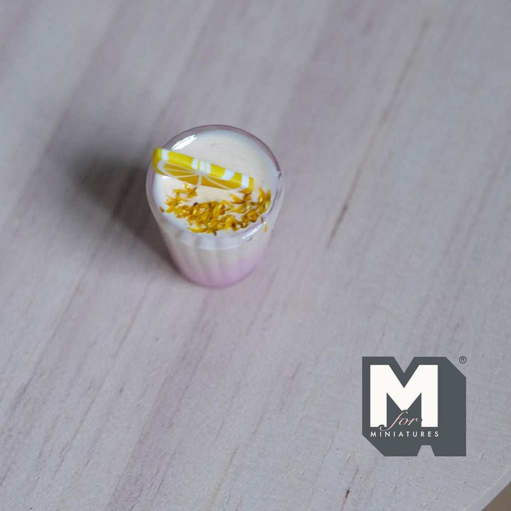 1:12 Scale Miniature Orange Slush with Lemon Slice, Large Size, 1/2 inch dia., DIY Dollhouse Supply