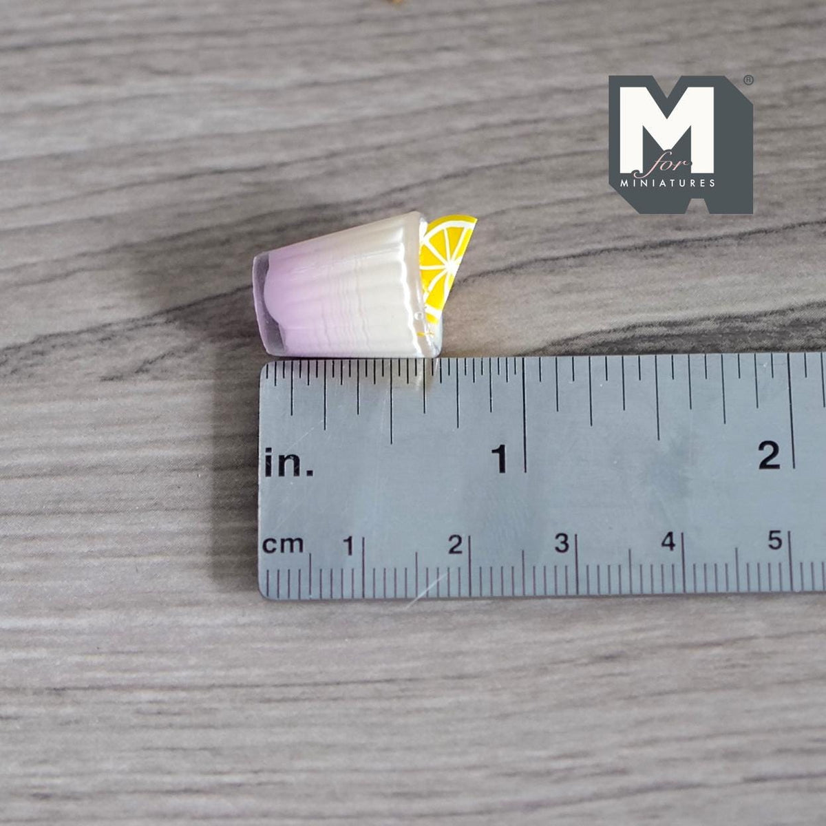 1:12 Scale Miniature Orange Slush with Lemon Slice, Large Size, 1/2 inch dia., DIY Dollhouse Supply