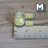 Dollhouse Miniature Mint and Lemon Water Jar with Ice and Glass of Mint and Lemon Water with Ice miniature beverage fountain drink - H021