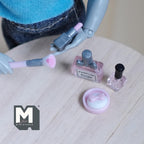 Miniature Makeup Set Cosmetics Kit Cosmetic Brush Lipstick Fragrance Perfume Bottle 1:12 Scale Makeup Vanity Set  (clear) - F030