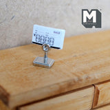 Miniature Card Stand Sign Display Holder Table Display Stand 1:12 Scale Dollhouse Supplies Decoration (silver) (metal)  - G035