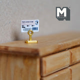 Miniature Card Stand Sign Display Holder Table Display Stand 1:12 Scale Dollhouse Supplies Decoration (gold) (metal)  - G034