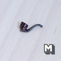 Dollhouse Miniature Pipe 1:12 Scale Smoking 3/4 inch long (metal) (black) - E080