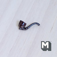 Dollhouse Miniature Pipe 1:12 Scale Smoking 3/4 inch long (metal) (black) - G080