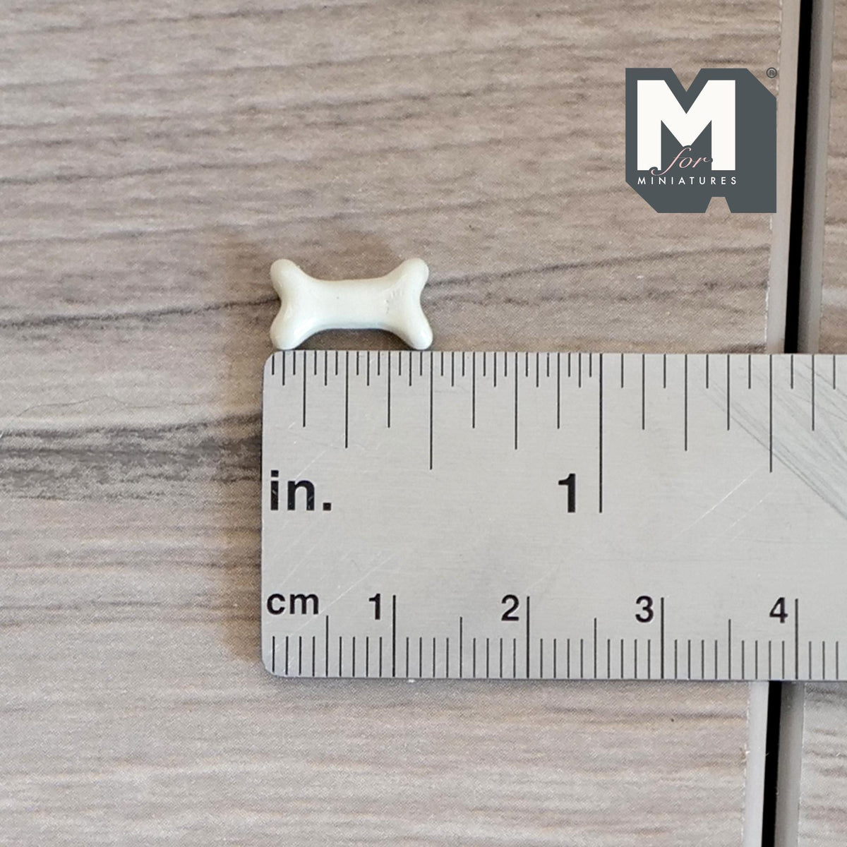 1:12 Scale Miniature Dog Bone Treat, 7/16 inch long, DIY Dollhouse Supply (white)