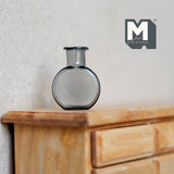 Dollhouse Supplies Glass Flower Vase 1:12 Scale Miniature Water Bottle (gray) (D)