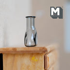 1:12 Scale Miniature Glass Bottle Vase, Round Body with Narrow Neck, 1 inch tall, DIY Dollhouse Supply (gray) (E)