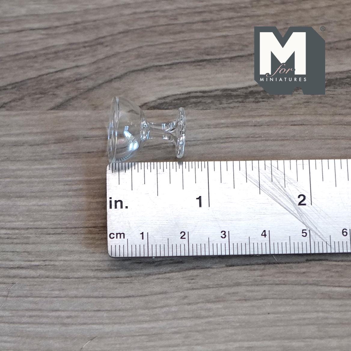 1:12 Scale Miniature Balloon Wine Glass, 3/4 inch tall, DIY Dollhouse Supply (X)