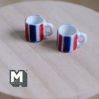 1:12 Scale Miniature Ceramic Coffee Mugs Set of 2 Dollhouse Tea Cups 7/16 inch tall - A081