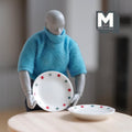 Dollhouse Supplies Tableware Miniature Ceramic Plate Large Size Set of 2 , 1-1/4 inch dia. - A083