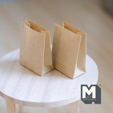 Miniature Shopping Bags 1:12 Scale Paper Bags Set of 2 , 1-9/16 inch tall - B036