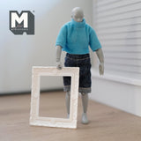 Dollhouse Ornate Frame 1:12 Scale Miniature Rectangular Picture Frame (plastic) (white) - A084