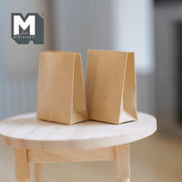 Miniature Shopping Bags 1:12 Scale Paper Bags Set of 2 , 1-9/16 inch tall - B036