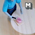 1:12スケール ミニチュア ローストポーク（まな板と包丁付き）、長さ約2.8cm、ドールハウス用DIYパーツ
