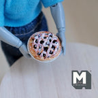 Miniature Pie on Metal Plate 1:12 Dollhouse Food Baked Pie Tar Fruit Cake 13/16 inch dia. - E018