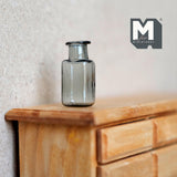 Miniature Glass Vase 1:12 Scale Water Bottle Dollhouse Supplies Decoration 1-1/8 inch tall (gray) (C)