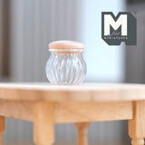 Dollhouse Supplies Glass Jar Container with Wood Lid 1:12 Scale Miniature Jar 11/16 inch tall (S) E004