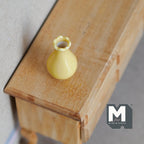 1:12 Scale Miniature Ceramic Pear Shaped Vase with Flared Lip, 1-1/16 inch tall, DIY Dollhouse Supply (yellow)