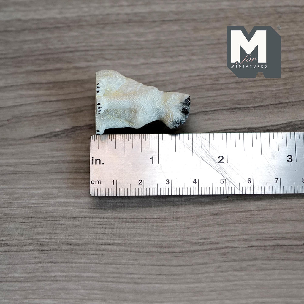 1:12 Scale Miniature Sitting Pug Dog Figurine, 1-3/8 inch tall, DIY Dollhouse Supply (cast resin) (beige)