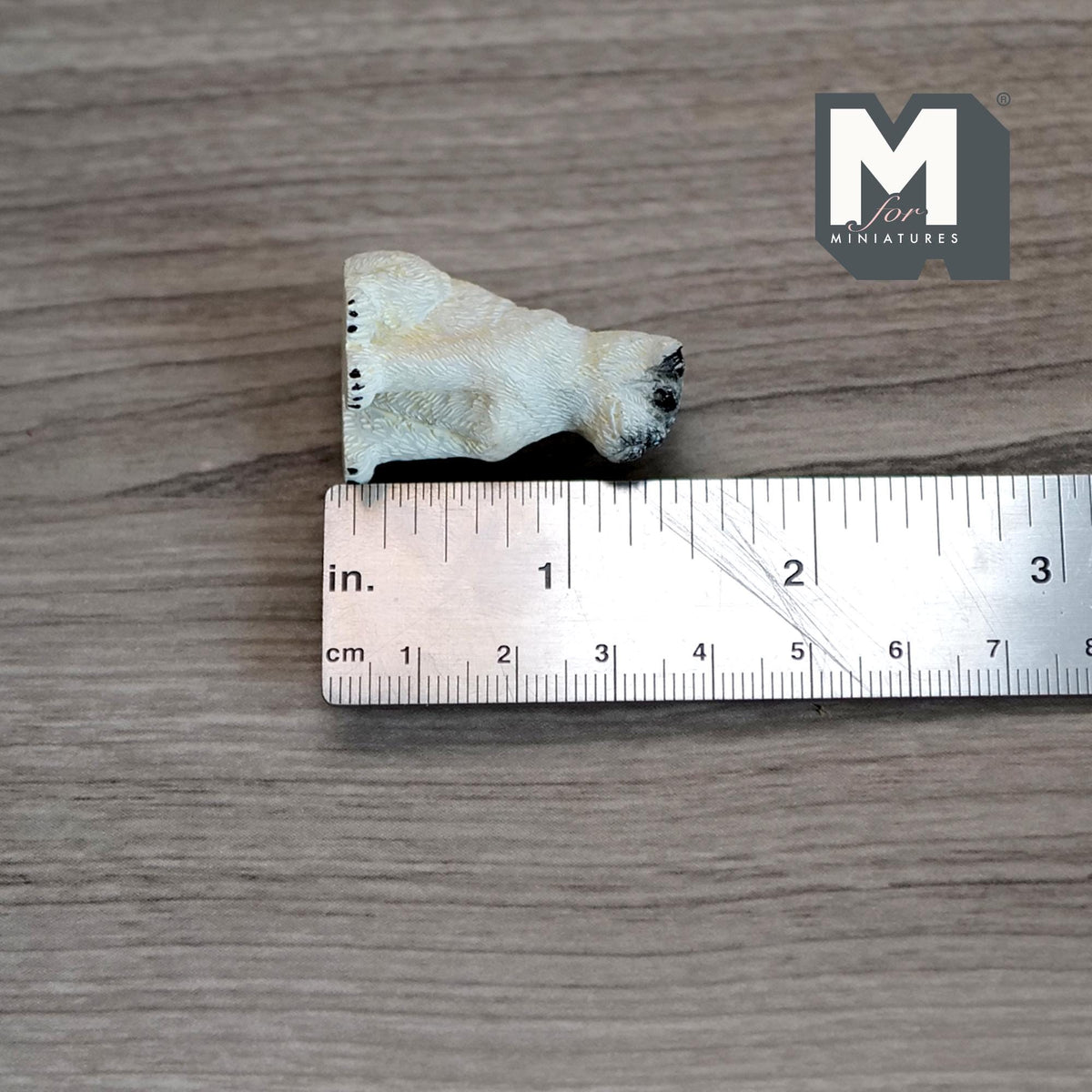 1:12 Scale Miniature Sitting Pug Dog Figurine, 1-3/8 inch tall, DIY Dollhouse Supply (cast resin) (beige)