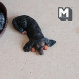 Miniature Sleeping Dachshund 1:12 Scale Wiener Dog 1-15/16 inch long (cast resin) (black) - C054