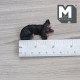 Miniature Sleeping Dachshund 1:12 Scale Wiener Dog 1-15/16 inch long (cast resin) (black) - C054