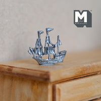 Dollhouse Miniature Metal Clipper Ship / Sailing Ship Model / Sailboat (metal)- H025